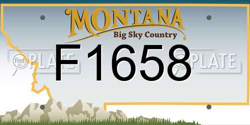 F1658 Montana License Plate