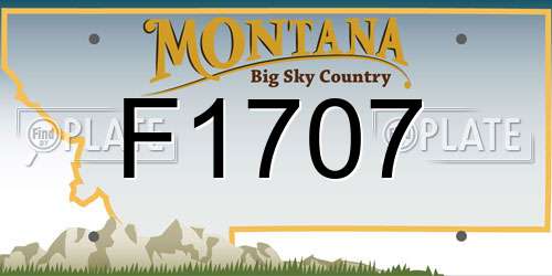 F1707 Montana License Plate