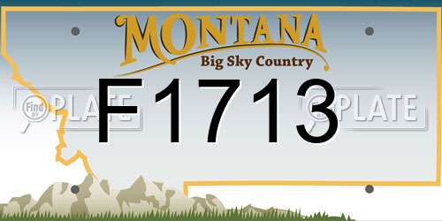 F1713 Montana License Plate
