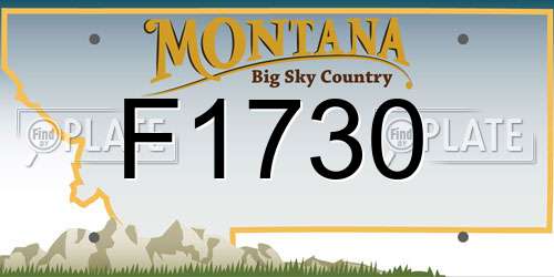 F1730 Montana License Plate