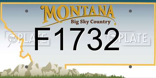 F1732 Montana License Plate