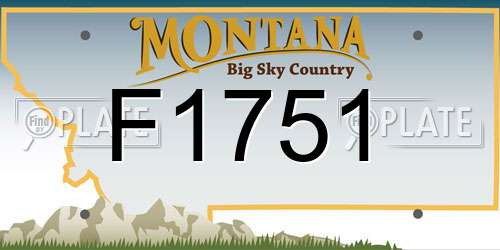 F1751 Montana License Plate