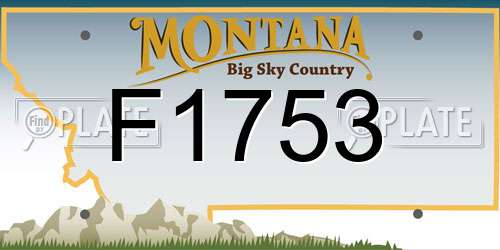 F1753 Montana License Plate