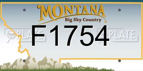 F1754 Montana License Plate