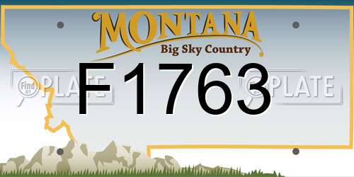 F1763 Montana License Plate