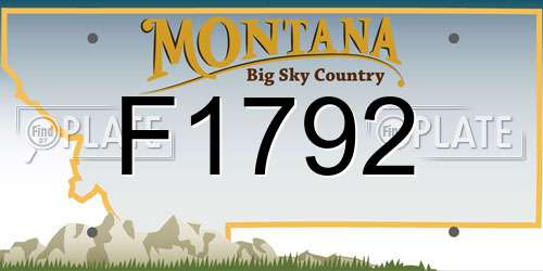 F1792 Montana License Plate