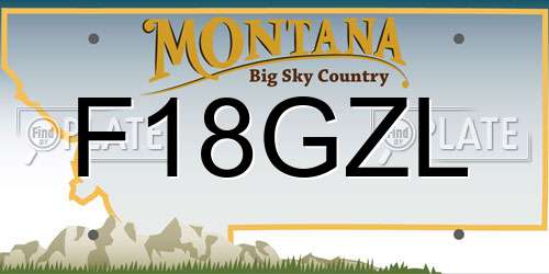 F18GZL Montana License Plate