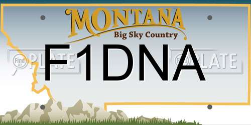 F1DNA Montana License Plate