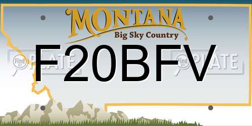 F20BFV Montana License Plate