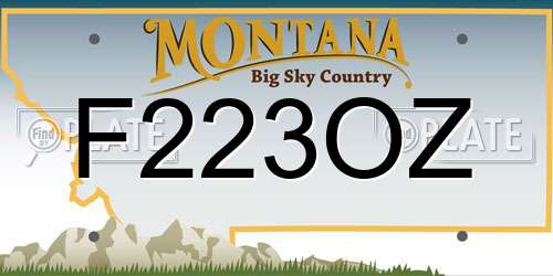 F223OZ Montana License Plate