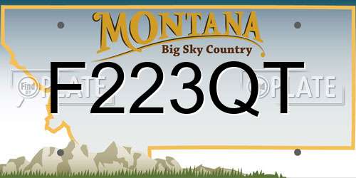 F223QT Montana License Plate