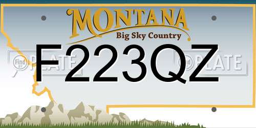 F223QZ Montana License Plate