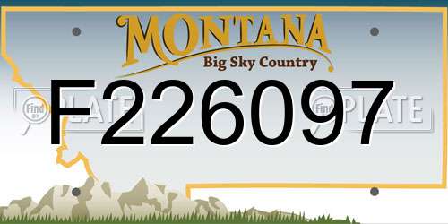 F226097 Montana License Plate