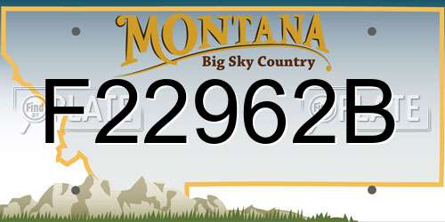 F22962B Montana License Plate