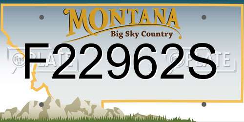 F22962S Montana License Plate