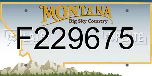 F229675 Montana License Plate