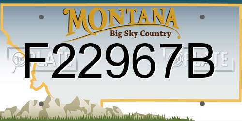 F22967B Montana License Plate