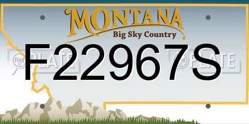 F22967S Montana License Plate