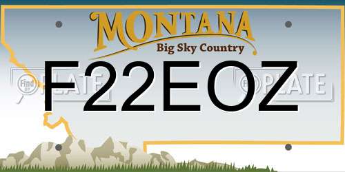 F22EOZ Montana License Plate