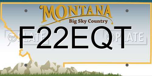 F22EQT Montana License Plate