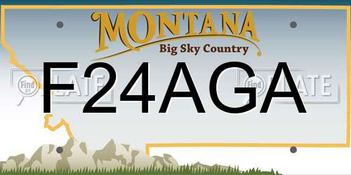 F24AGA Montana License Plate