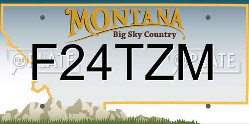 F24TZM Montana License Plate