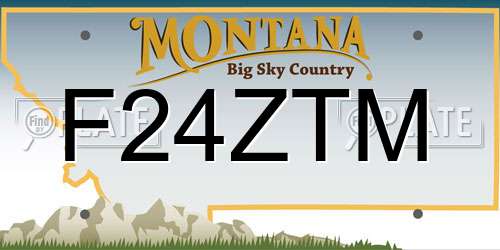 F24ZTM Montana License Plate