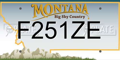 F251ZE Montana License Plate