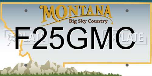 F25GMC Montana License Plate