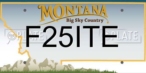 F25ITE Montana License Plate