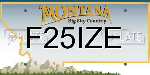 F25IZE Montana License Plate