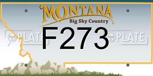 F273 Montana License Plate