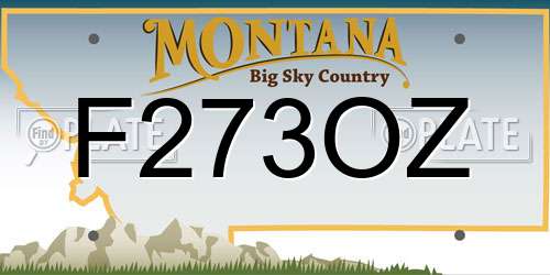 F273OZ Montana License Plate