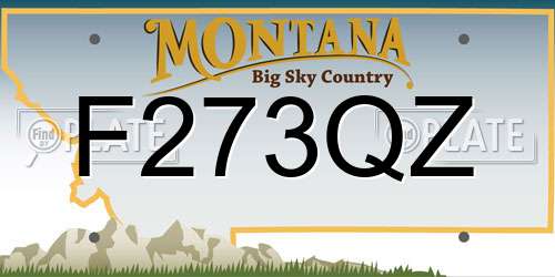 F273QZ Montana License Plate