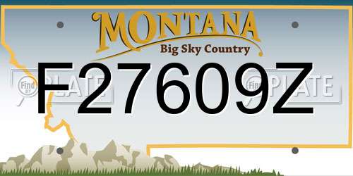 F27609Z Montana License Plate