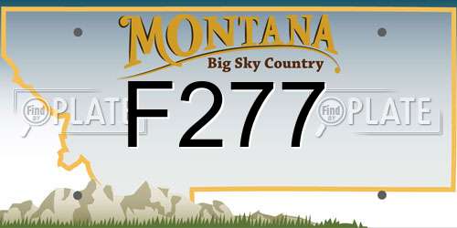 F277 Montana License Plate