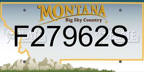 F27962S Montana License Plate