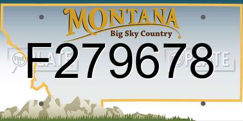 F279678 Montana License Plate