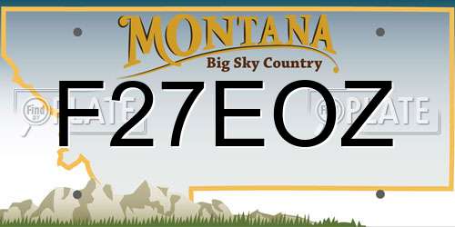 F27EOZ Montana License Plate