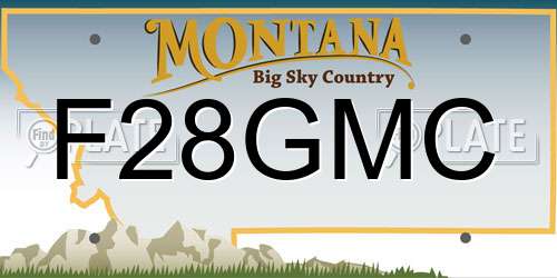 F28GMC Montana License Plate
