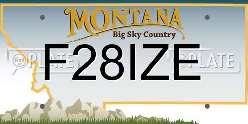 F28IZE Montana License Plate