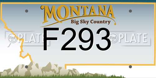 F293 Montana License Plate