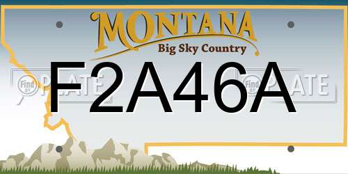 F2A46A Montana License Plate