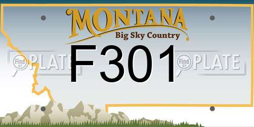 F301 Montana License Plate