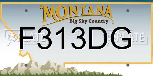 F313DG Montana License Plate