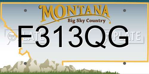 F313QG Montana License Plate