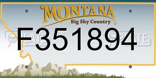 F351894 Montana License Plate