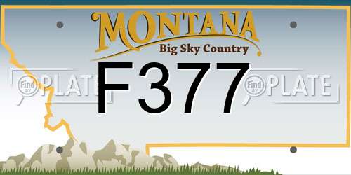 F377 Montana License Plate