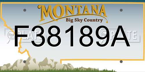 F38189A Montana License Plate