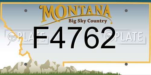 F4762 Montana License Plate